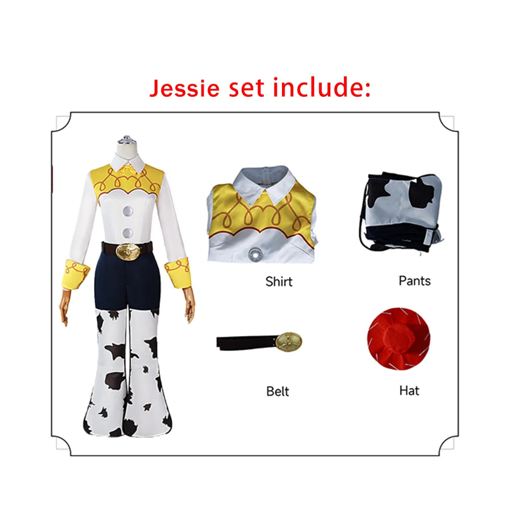 Toy Story Woody & Jessie Couple Cosplay Set: Adult Halloween Uniform