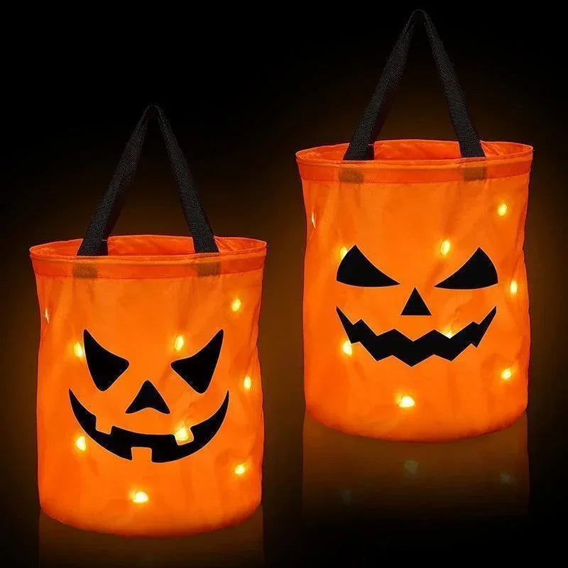 LED Halloween Pumpkin Trick-or-Treat Bucket