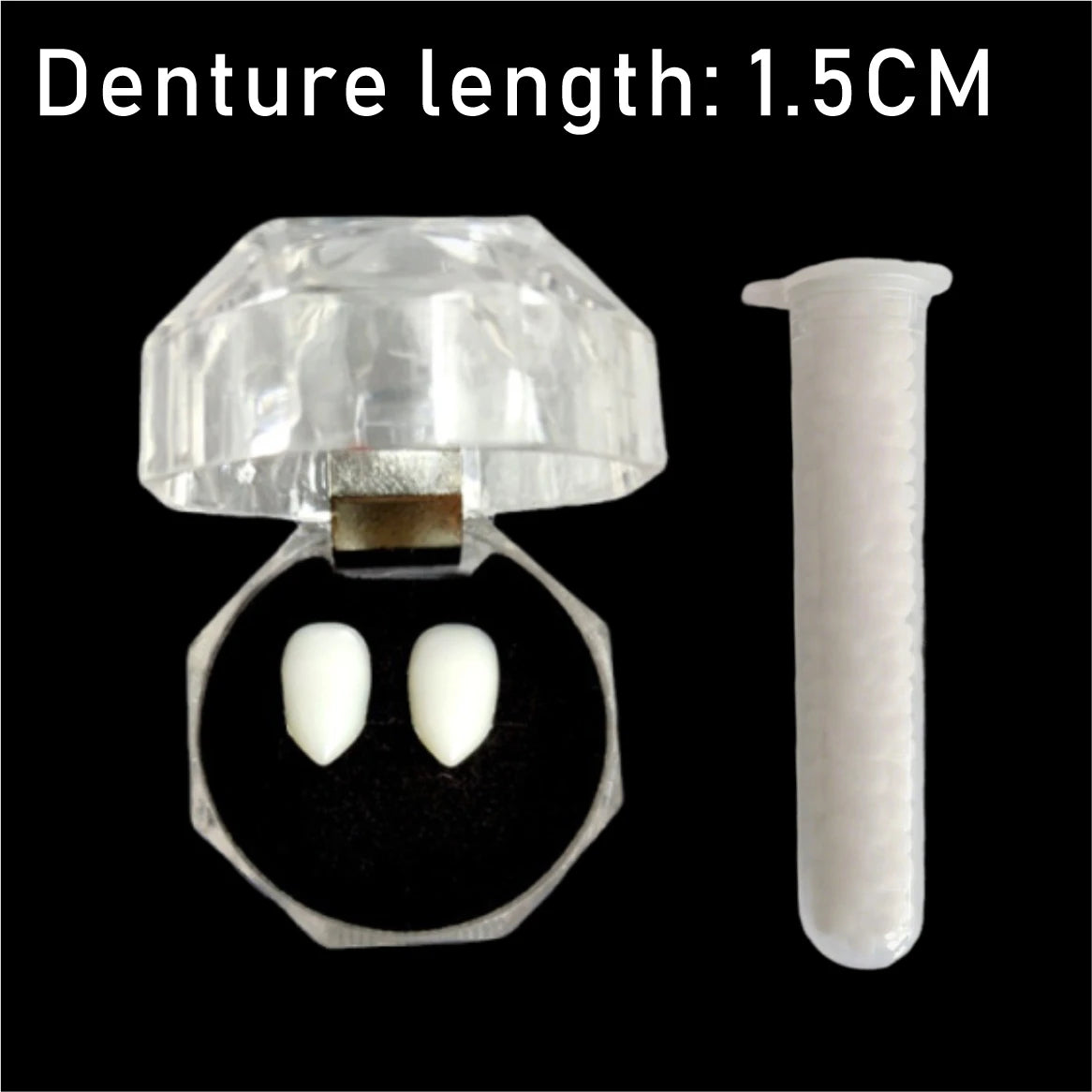Vampire Fangs Fake Teeth: 1/4 Pairs Resin Cosplay Props with Glue
