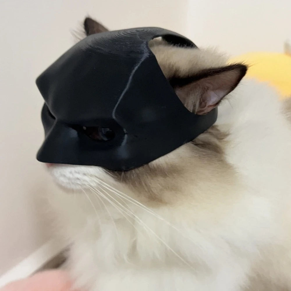 Bat Cat Avenger Mask: Funny Halloween Cosplay Hat for Cats