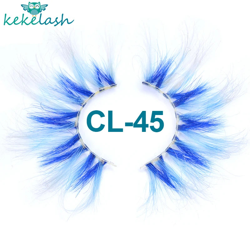 Kekelash halloween colored rainbow real mink eyelash lashes
