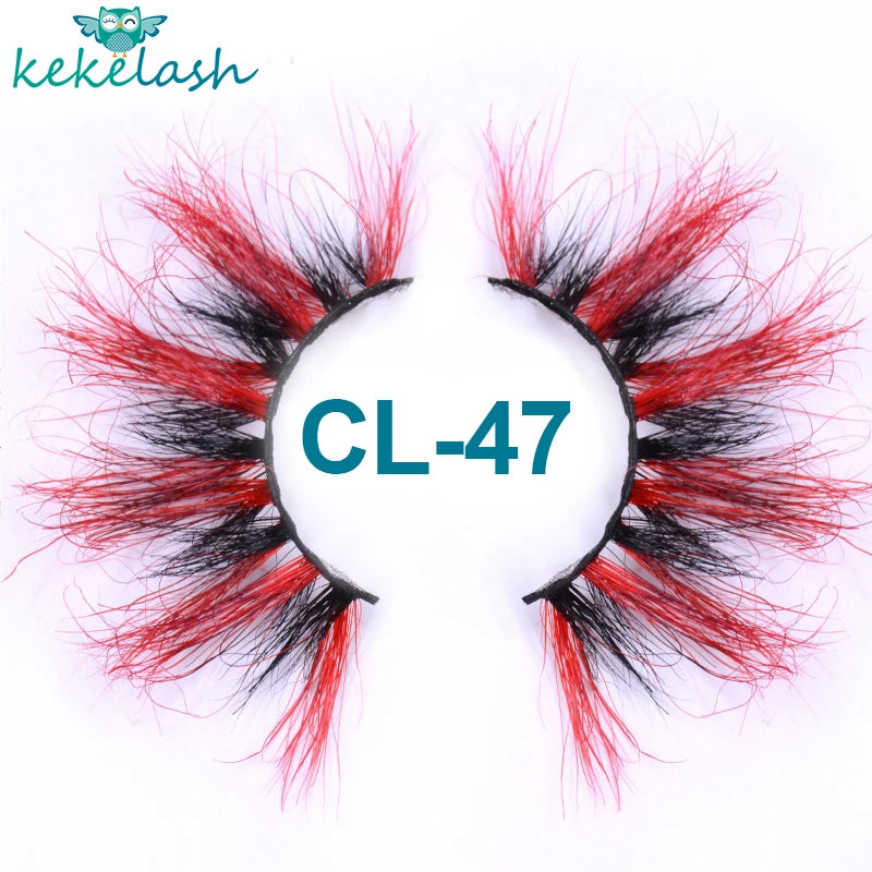 Kekelash halloween colored rainbow real mink eyelash lashes