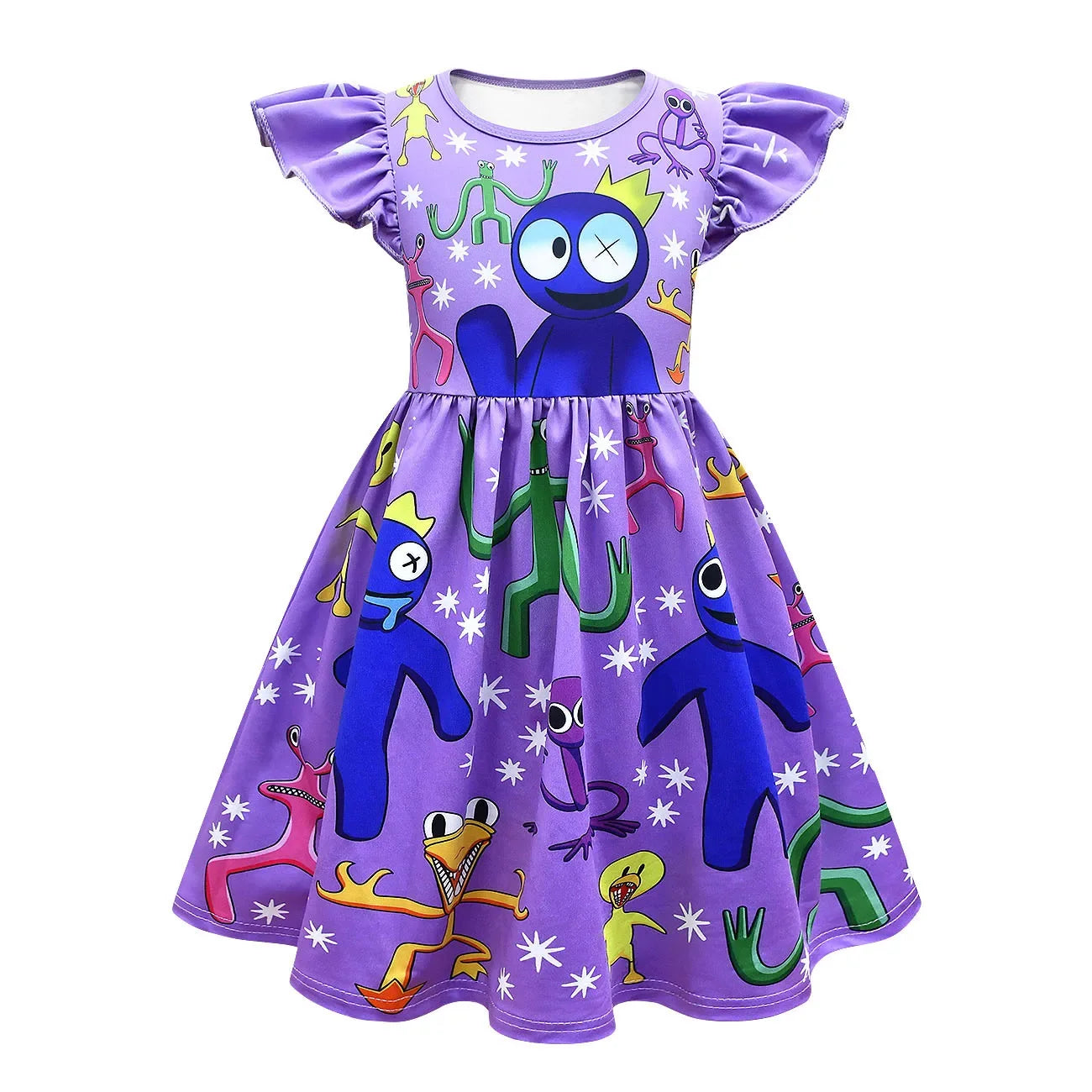 Blue Rainbow Friends Monster Jumpsuit: Horror Cosplay Costume