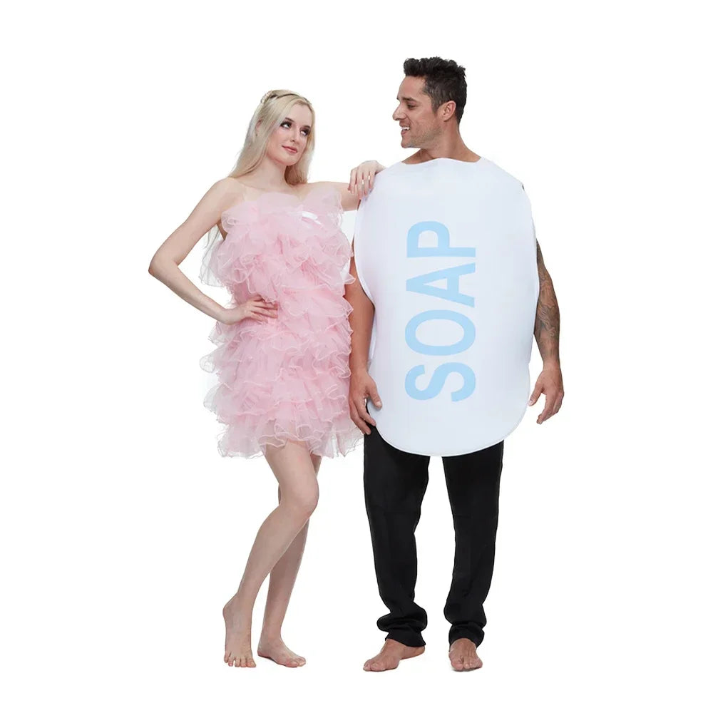 EraSpooky Soap & Loofah Couples Costume: Funny Adult Halloween Set