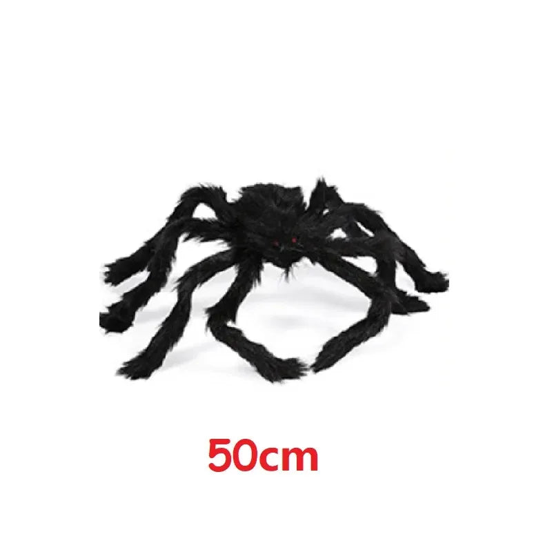 Giant Spider Web with Plush Spider: Halloween Party Decor
