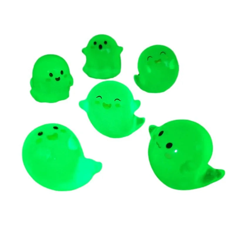 Glow-in-the-Dark Mini Ghost & Devil Figures: 6/12/24PCS Halloween Ornaments