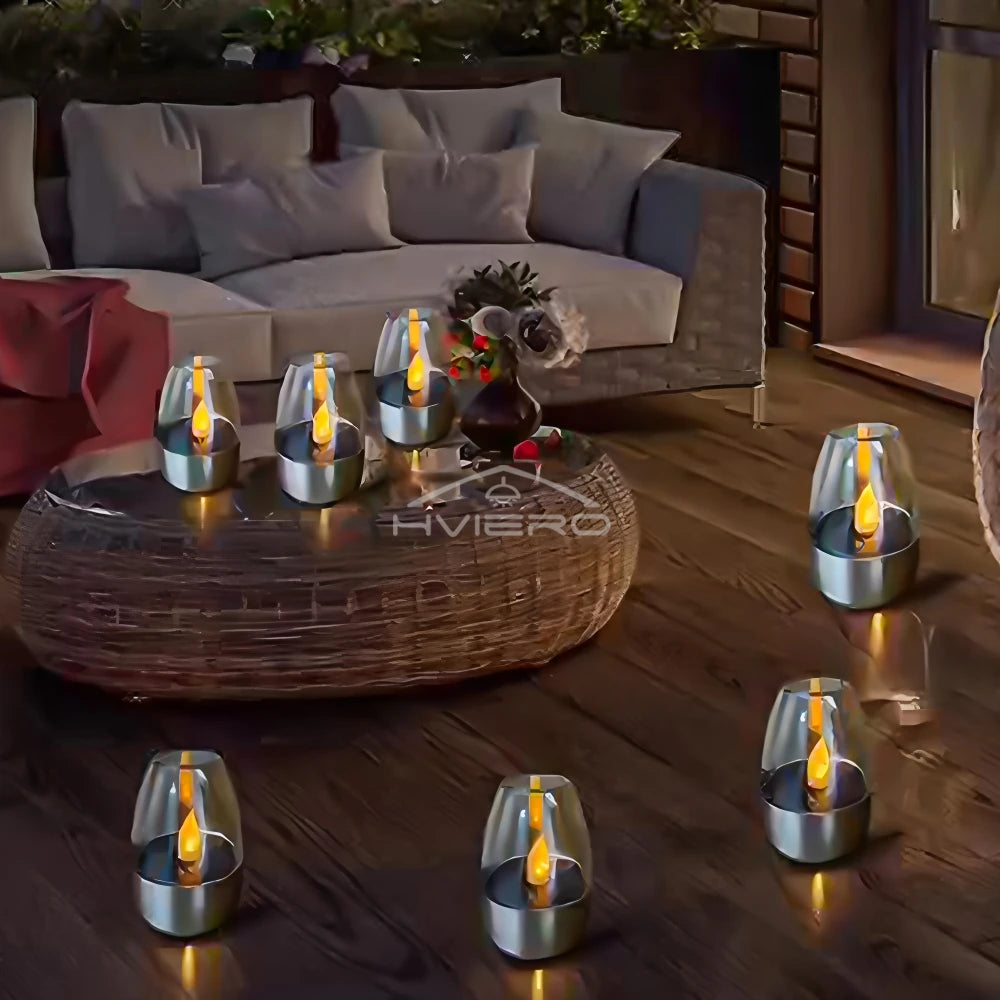 Solar LED Candle Lamp: Halloween Outdoor Decor Light