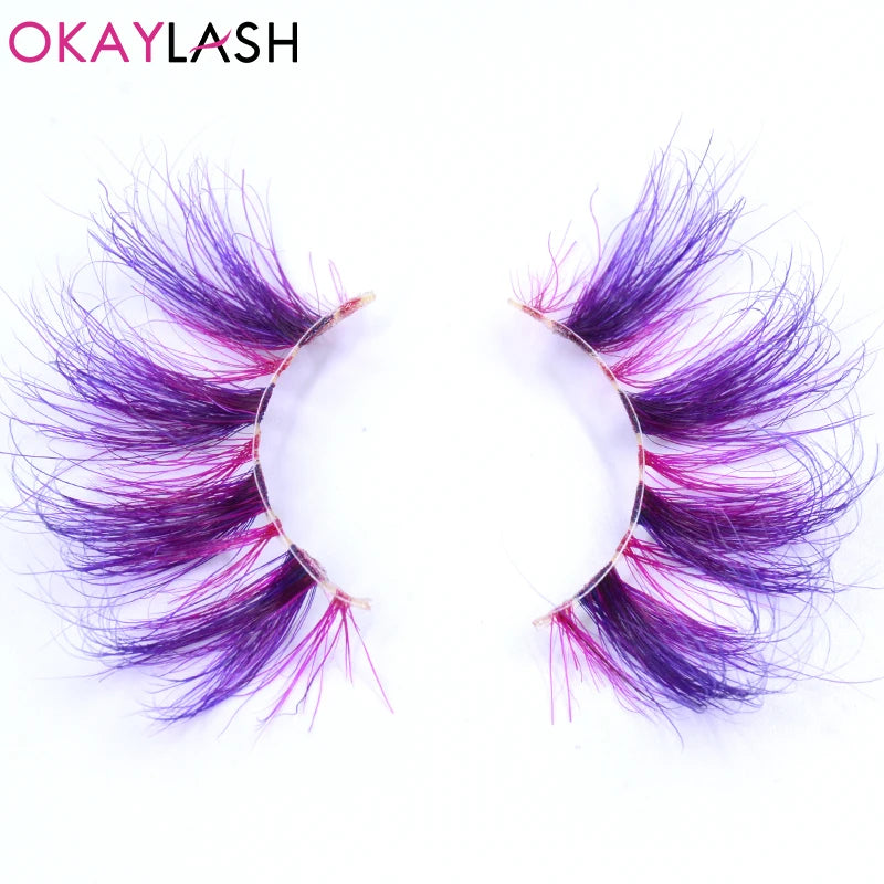 Kekelash halloween colored rainbow real mink eyelash lashes