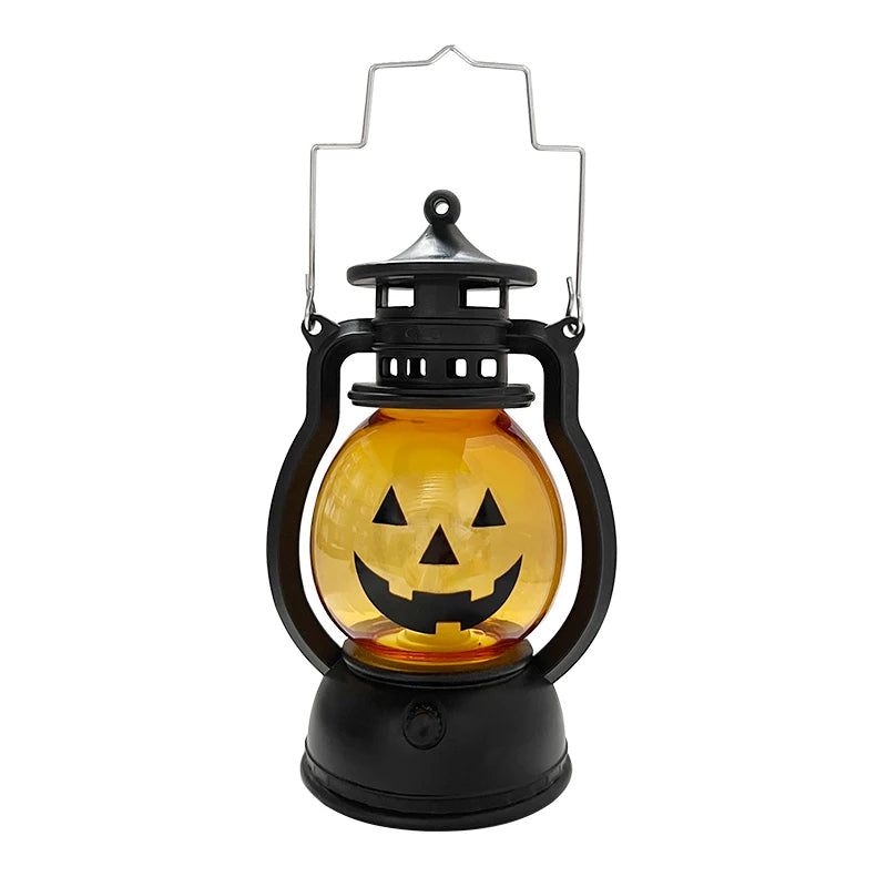 LED Pumpkin Kerosene Lantern: Halloween Table & Yard Decor