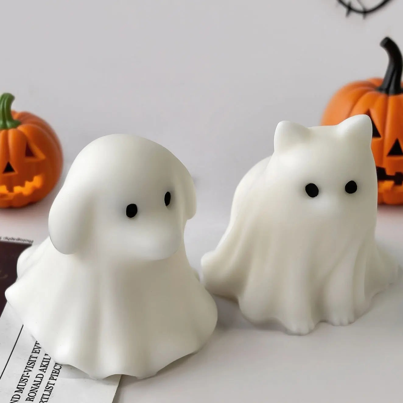 Halloween Ghost Candle Silicone Mold DIY Spooky Cat Dog Decor Silicone Mould Pumpkin Craft Wax Resin Home Party Decoration