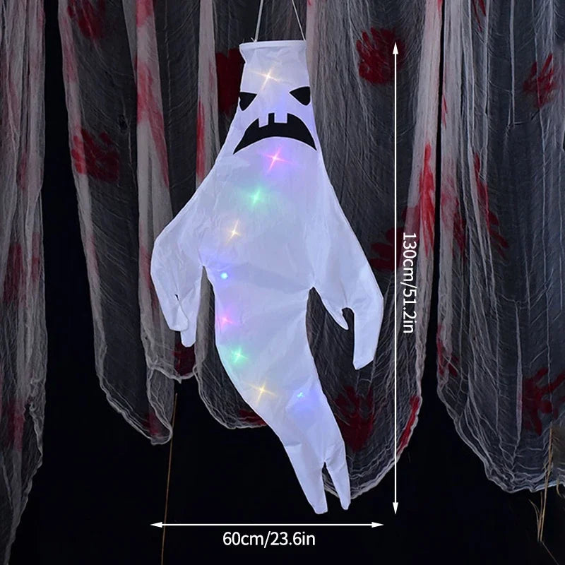 LED Luminous Hanging Ghost: Scary Halloween Party Prop