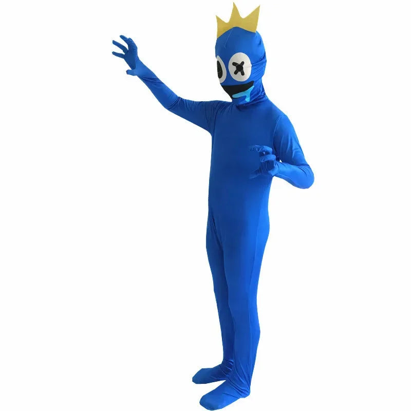Blue Rainbow Friends Monster Jumpsuit: Horror Cosplay Costume