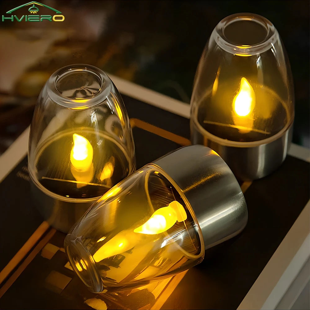 Solar LED Candle Lamp: Halloween Outdoor Decor Light