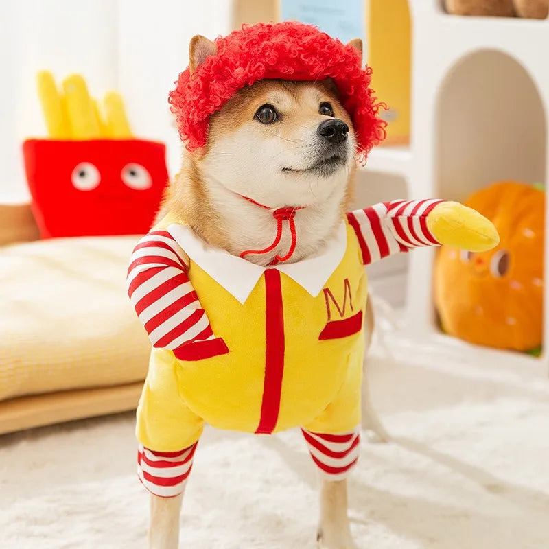 Spooky Hello Dog Costume: Warm Halloween Two-Legged Pet Outfit