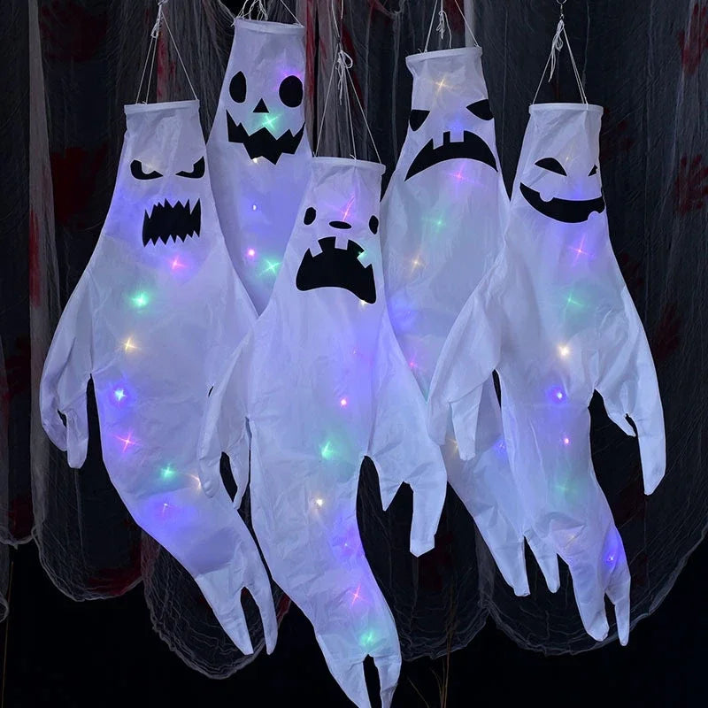 LED Luminous Hanging Ghost: Scary Halloween Party Prop