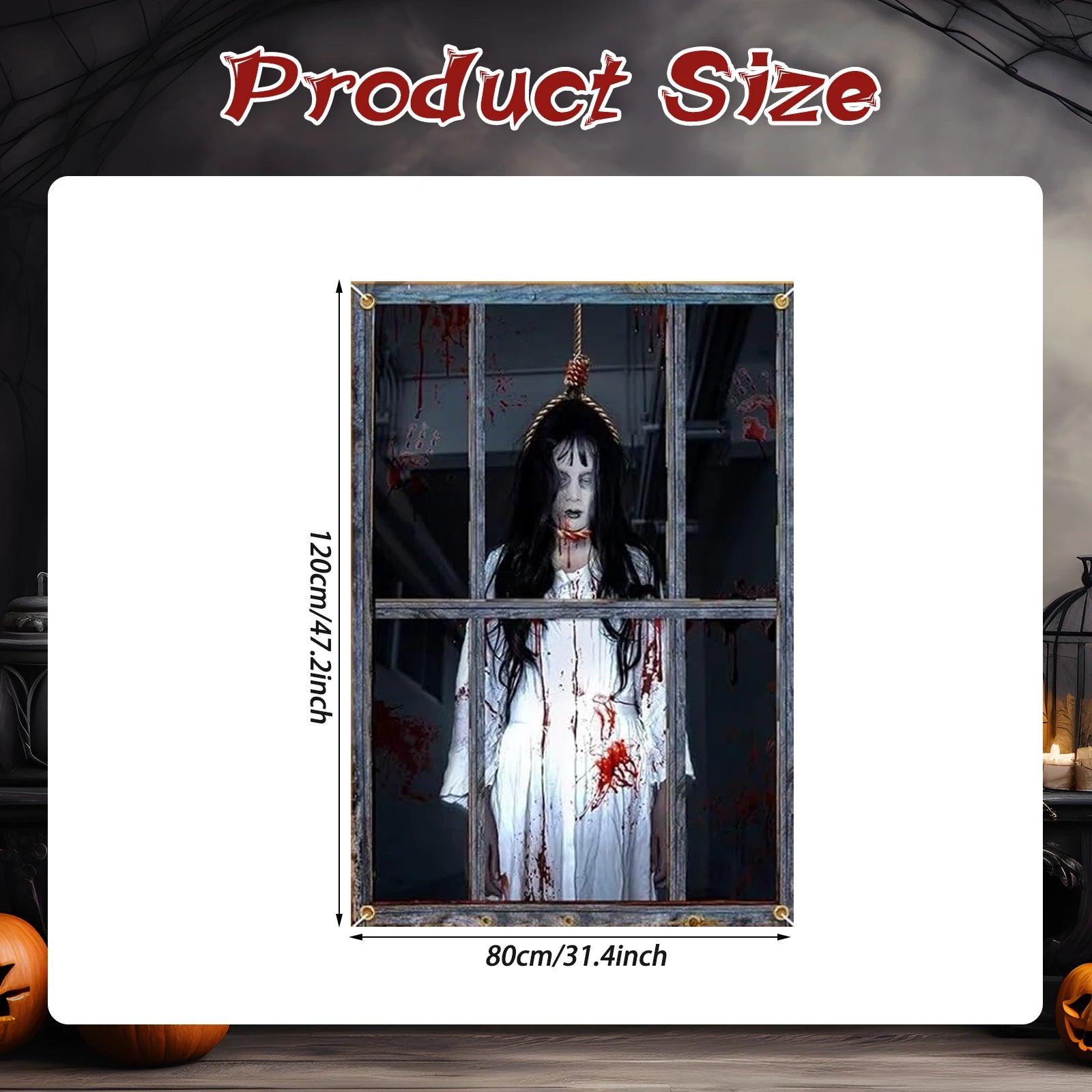 Scary Silhouette Window Clings: Creepy Halloween Door & Party Decor
