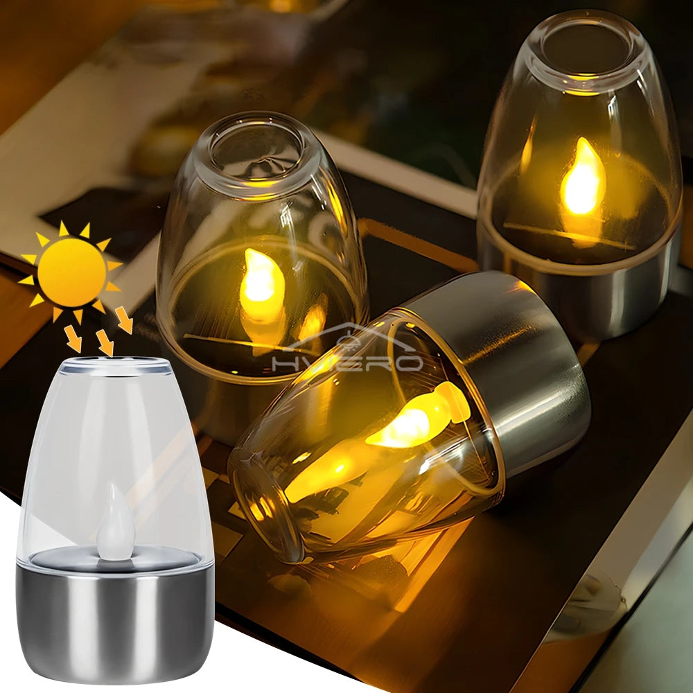 Solar LED Candle Lamp: Halloween Outdoor Decor Light