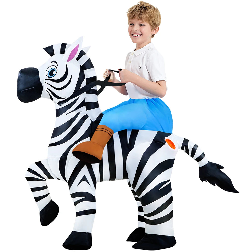 Kids Inflatable Mascot Costumes: Dinosaur, Unicorn, Rooster for Halloween Cosplay