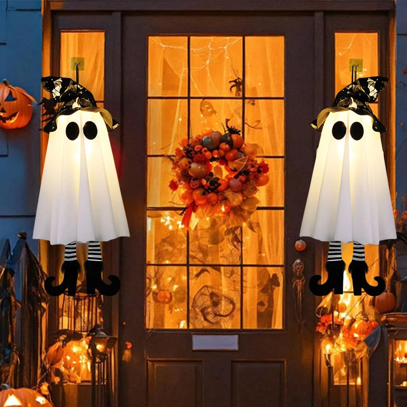 LED Light-Up Witch Ghost Hanging Ornaments: 1/2/3PCS Halloween Decor