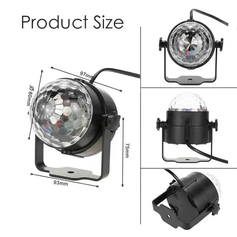 RGB Disco Ball Lamp: Strobe Party Light with Remote