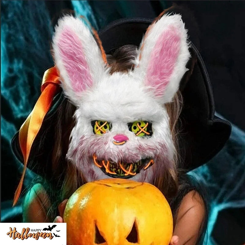 LED Bloody Rabbit/Bear Horror Face Mask: Halloween Cosplay Prop