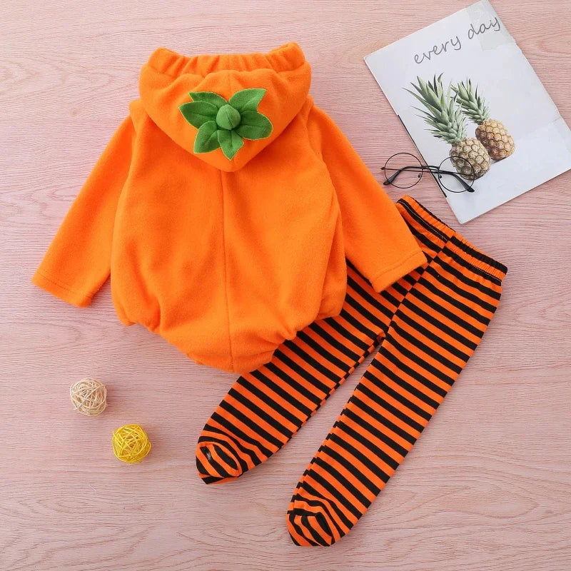 Cosplay Halloween Clothes Sets Long Sleeve Fleece Zipper Hooded Romper Jacket