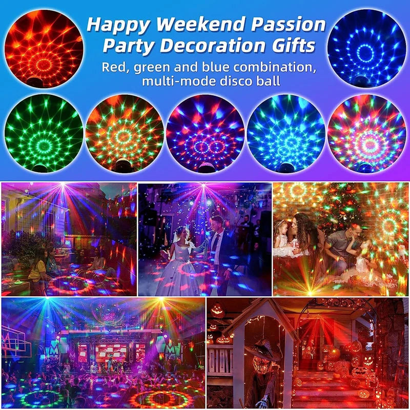 RGB Disco Ball Lamp: Strobe Party Light with Remote