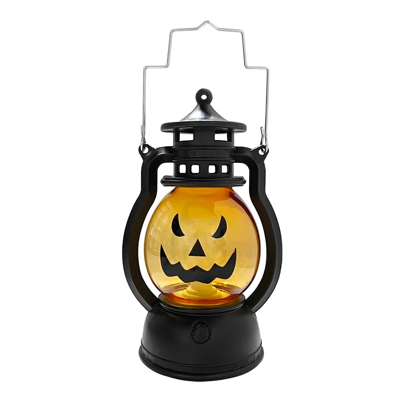 LED Pumpkin Kerosene Lantern: Halloween Table & Yard Decor