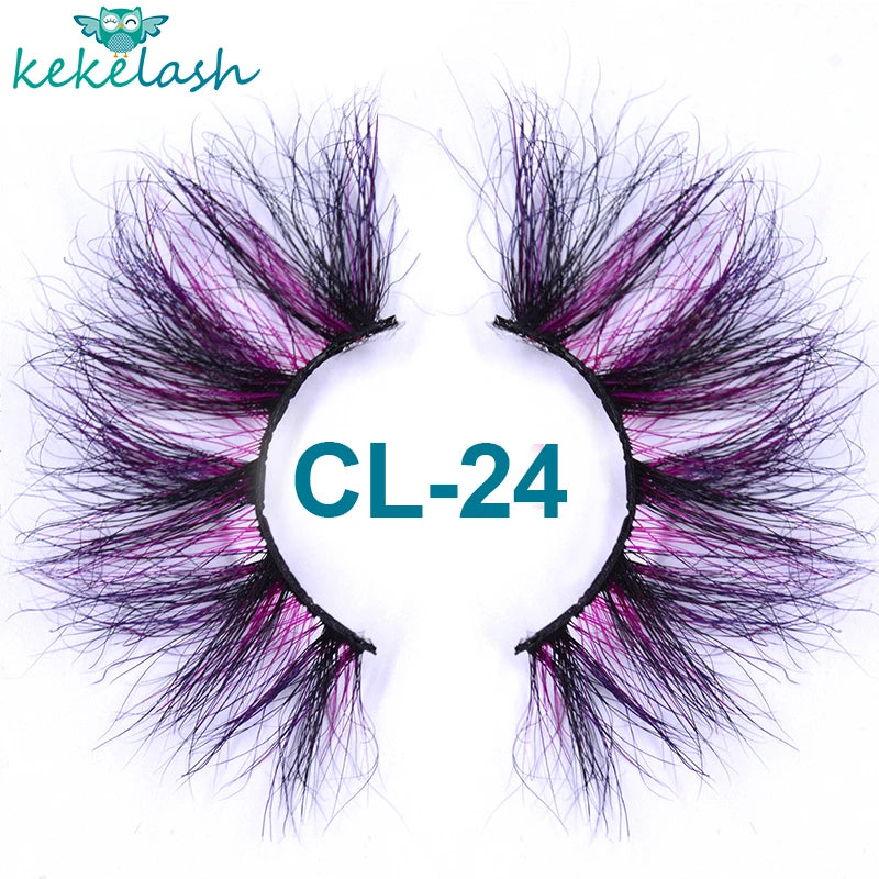 Kekelash halloween colored rainbow real mink eyelash lashes