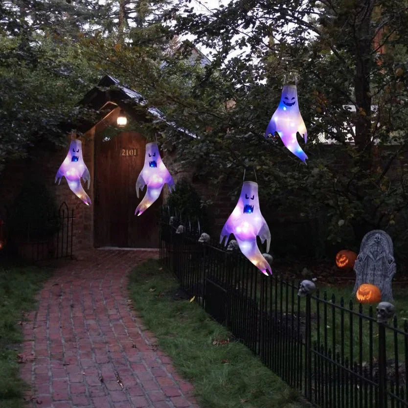 LED Luminous Hanging Ghost: Scary Halloween Party Prop