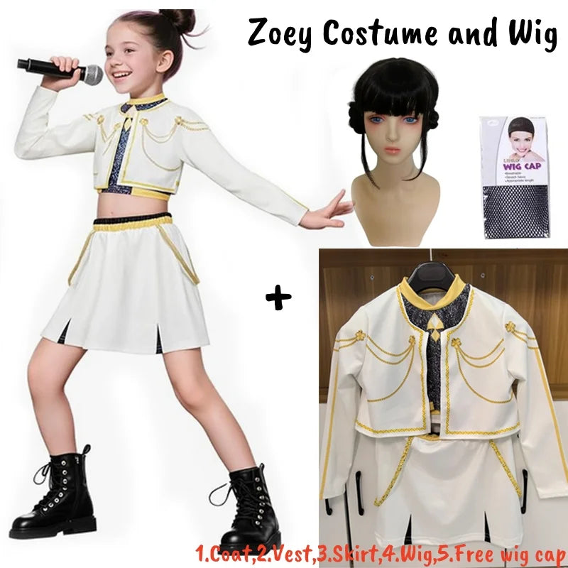 K-Pop Demon Hunters Girls' Costume: Zoey, Rumi, Mira Cosplay Set