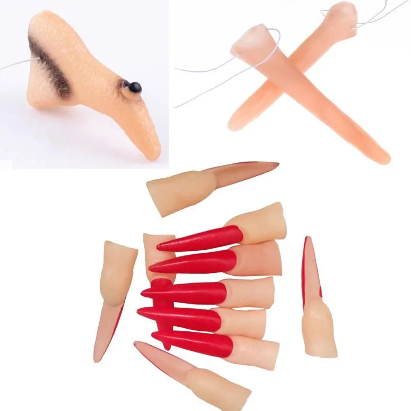 Long Witch Nose Fake Witches Props Ghost Finger Nail Zombie Scary Cosplay
