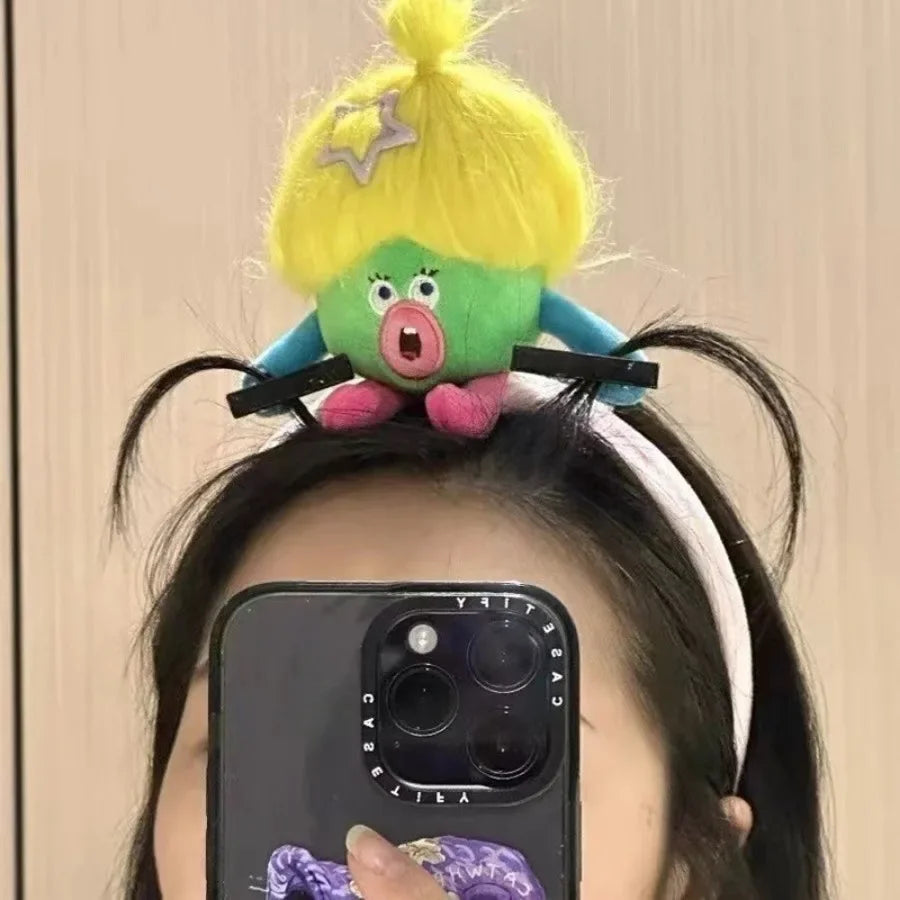 Ratatouille Mouse Head Hair Band Capybara Funny Plush Hair Hoop Headband Makeup Headdress Hairpin