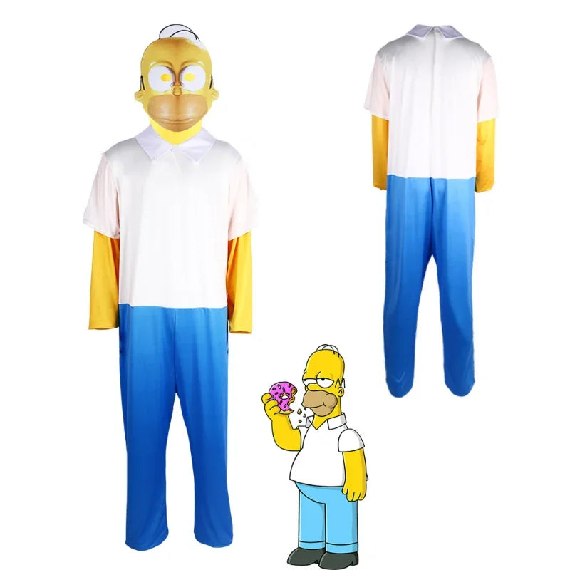 Simpsons Family Cosplay Costume: Lisa, Bart, Homer, Marge Halloween Dress
