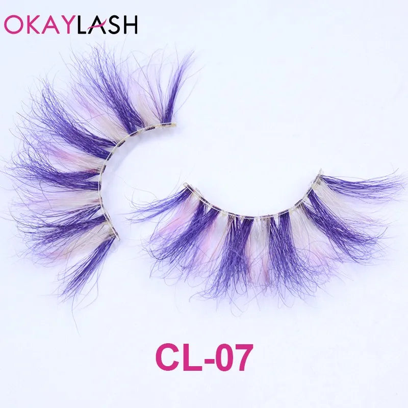 Kekelash halloween colored rainbow real mink eyelash lashes