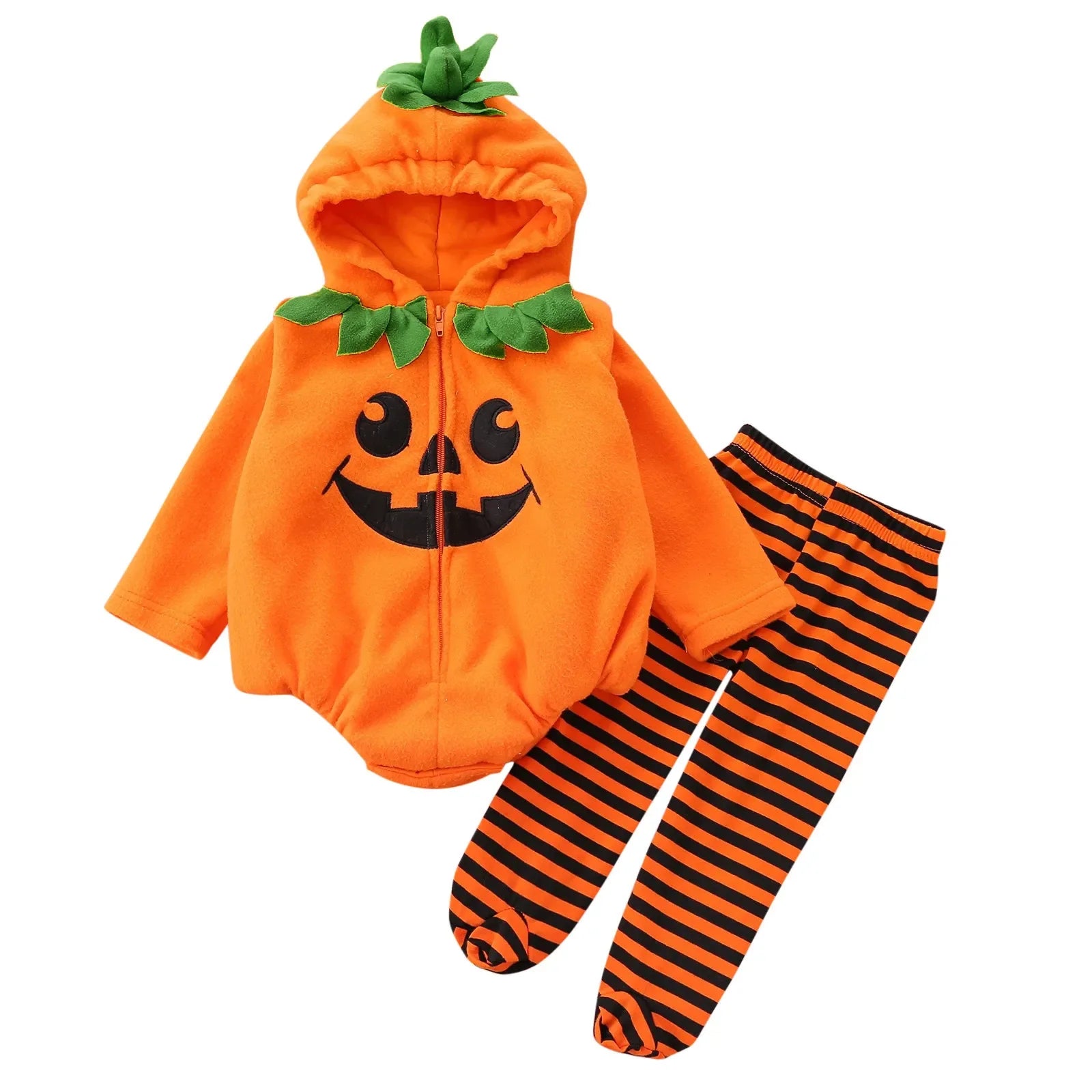 Cosplay Halloween Clothes Sets Long Sleeve Fleece Zipper Hooded Romper Jacket