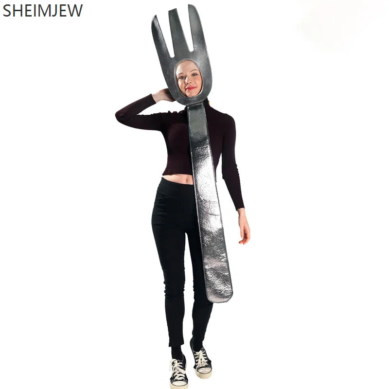 Knife Fork Spoon Tableware Costumes: Adult Halloween Couples Set
