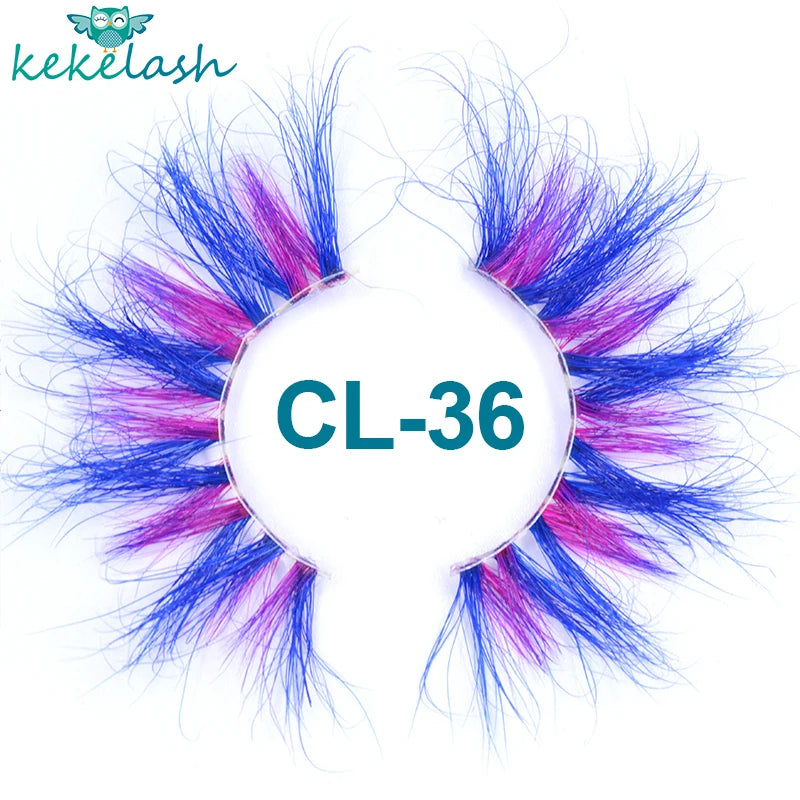 Kekelash halloween colored rainbow real mink eyelash lashes