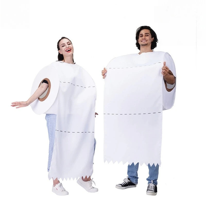 Poop & Toilet Paper Couples Costume: Funny Adult Cosplay Parody Suit
