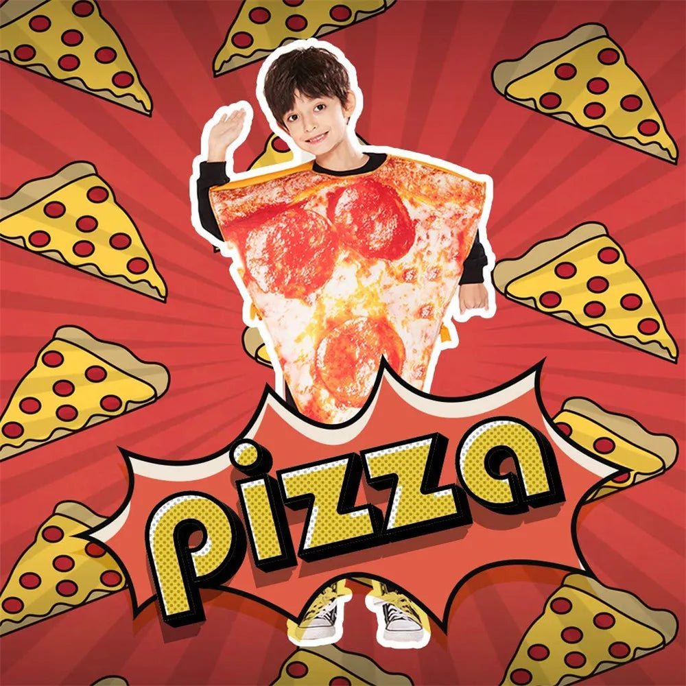 Adult Funny Pizza Costume Halloween Food Cosplay Family Group Outfits Carnival Easter Purim Fancy Dress