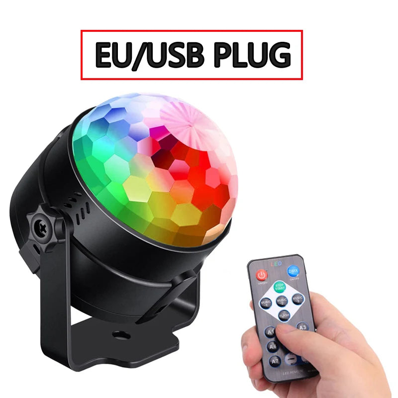 RGB Disco Ball Lamp: Strobe Party Light with Remote
