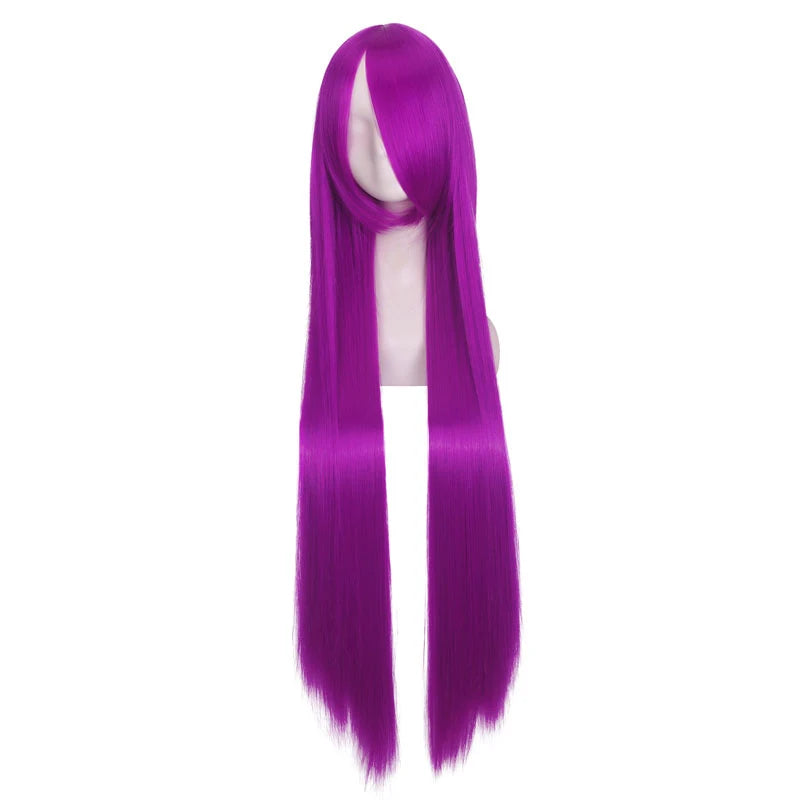 40inch colored straight bangs women's synthetic wig, Halloween makeup