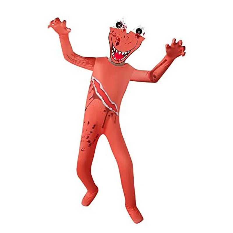 Blue Rainbow Friends Monster Jumpsuit: Horror Cosplay Costume