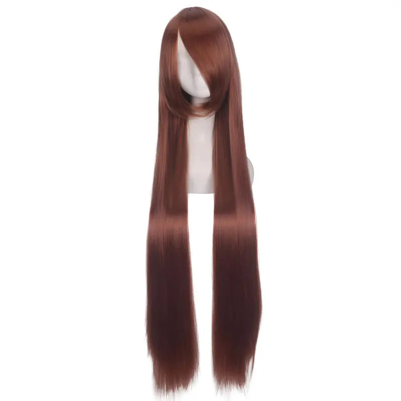 40inch colored straight bangs women's synthetic wig, Halloween makeup