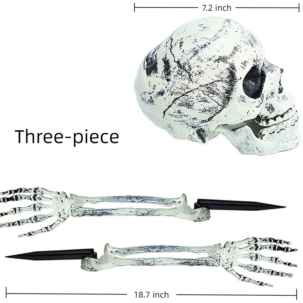 Realistic Skeleton Stakes: Skull, Hands & Arms for Halloween Lawn Decor