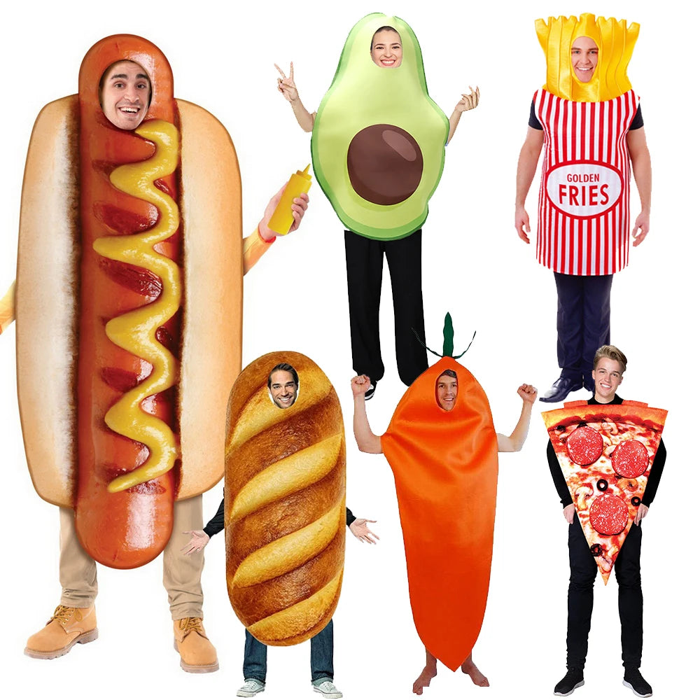 Food-Themed Couple Costumes: Hot Dog, Pizza, Cupcake & More Unisex Halloween Sets