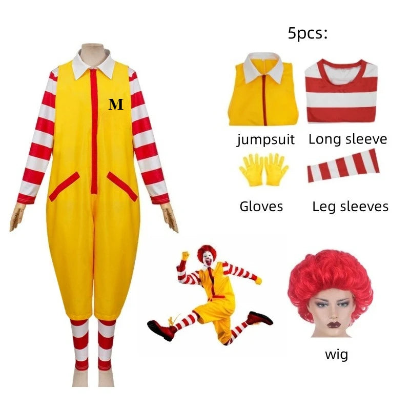 Yellow Uncle Clown Jumpsuit: Parent-Child Cosplay Costume