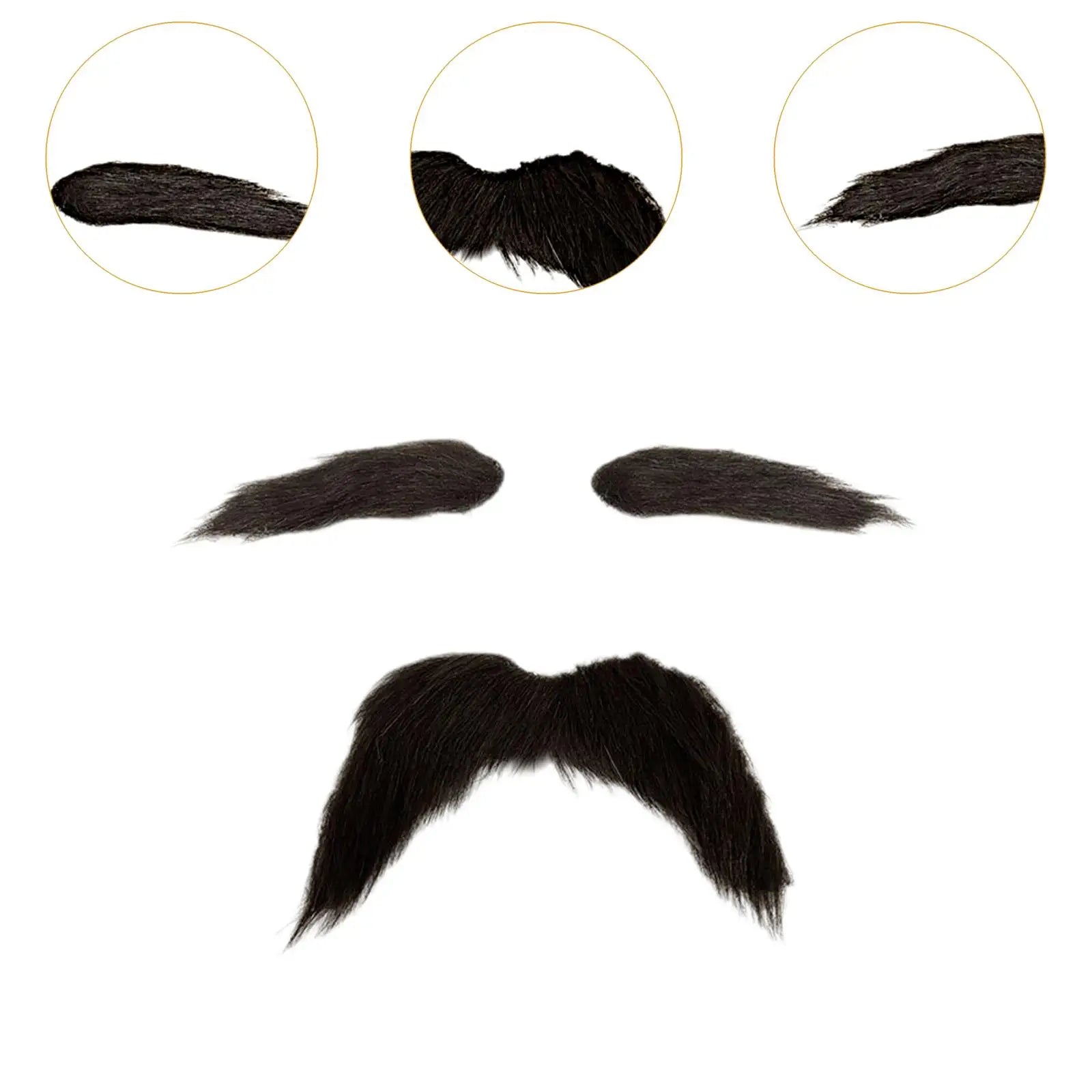 2Pcs Fake Mustache and Fake Eyebrows DIY Makeup False Facial Hair