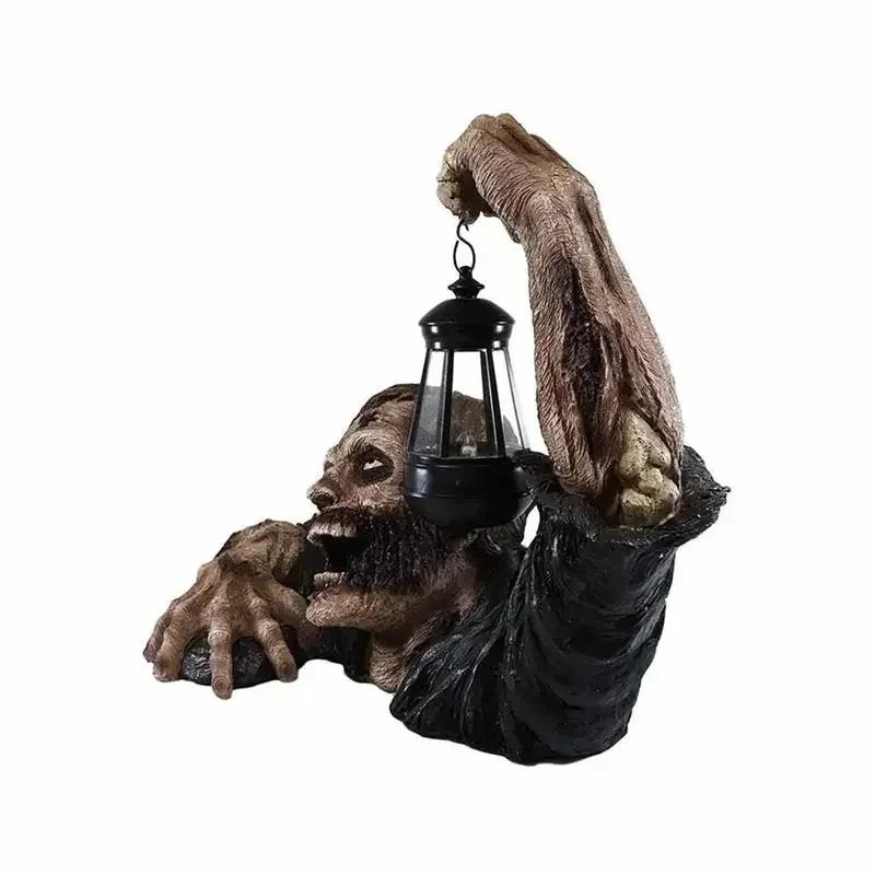 Crawling Zombie Lantern: LED Halloween Outdoor Horror Figurine