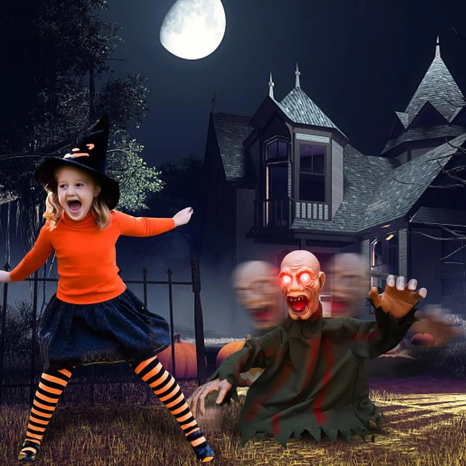 Motion-Activated Jumping Ghost: Plug-in Halloween Terror Prop